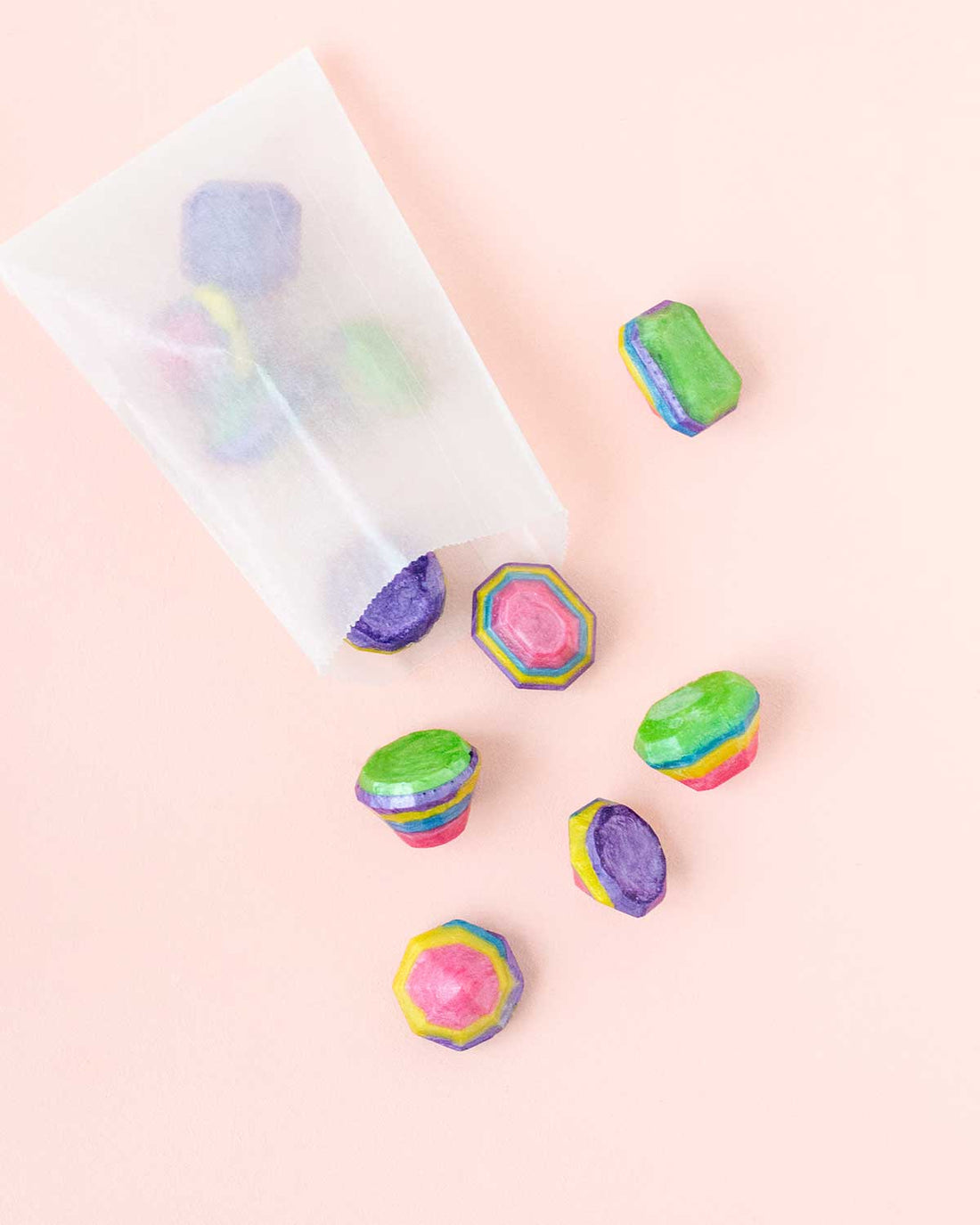 DIY rainbow gem soap party favours for Etsy