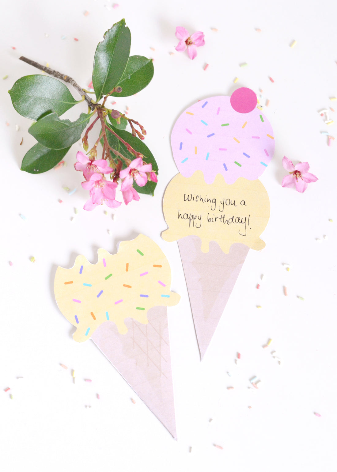 Printable slide-out ice cream greeting card
