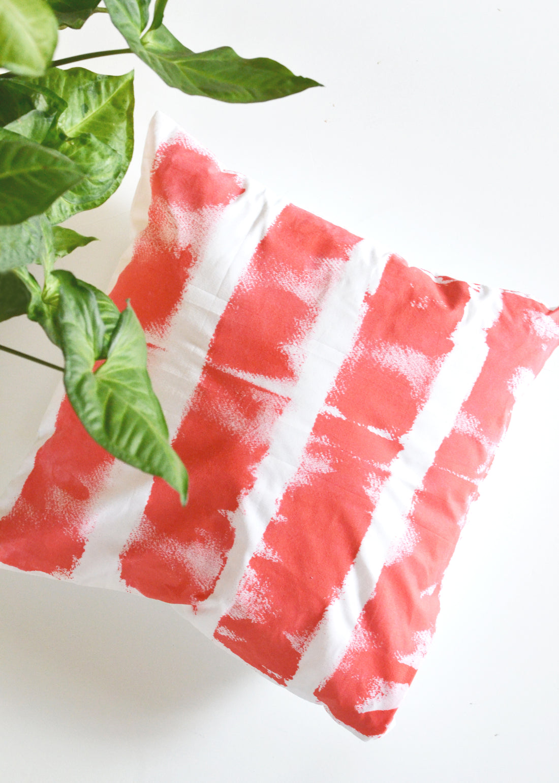 DIY painted stripe cushion cover