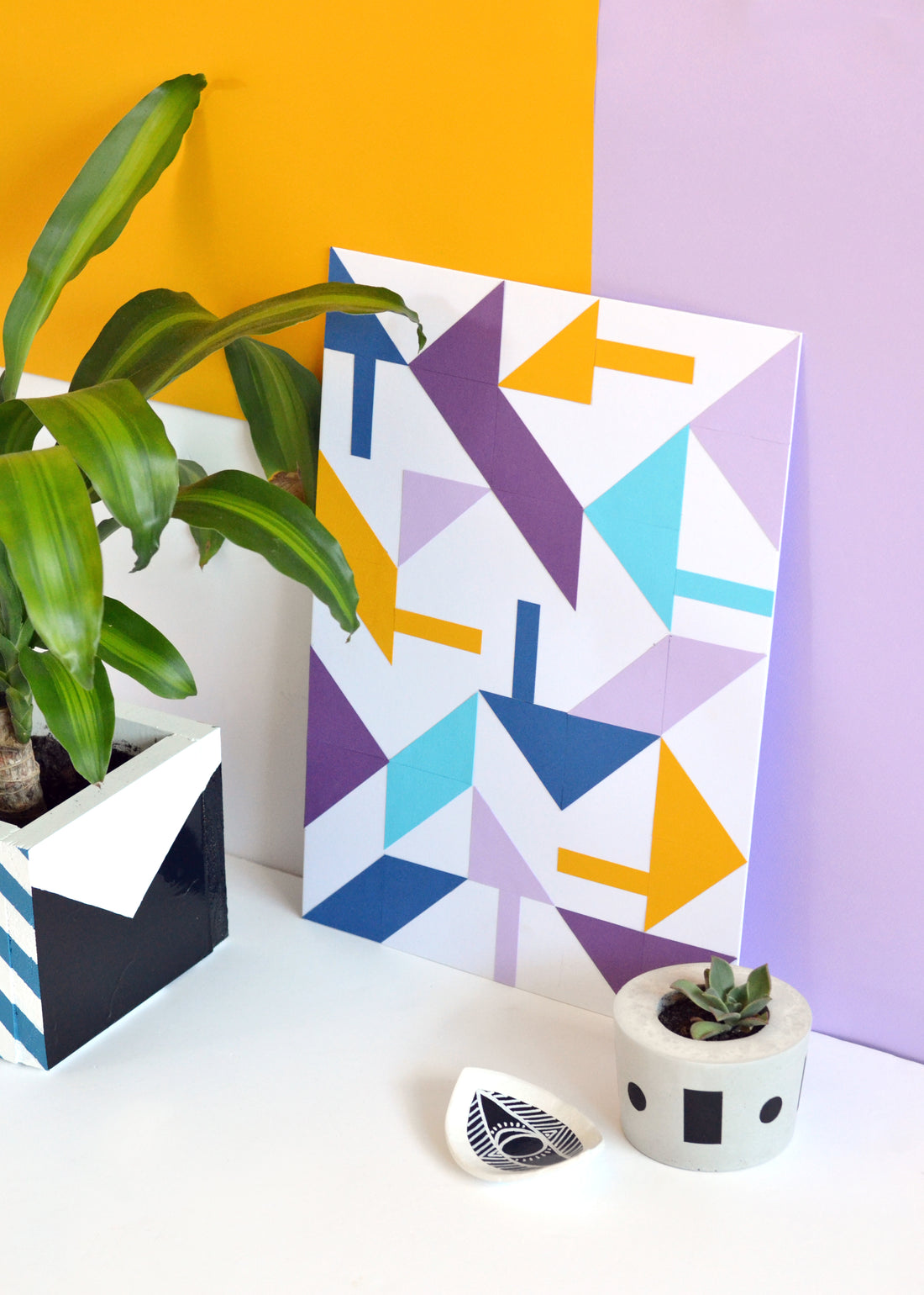 Geometric paper wall art for Curbly
