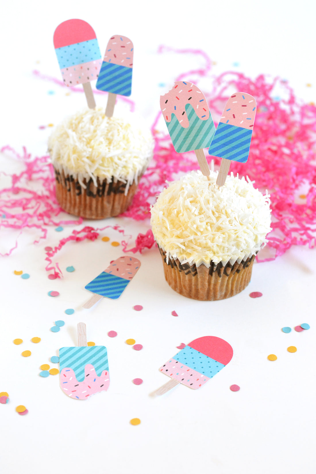 Printable popsicle cake toppers