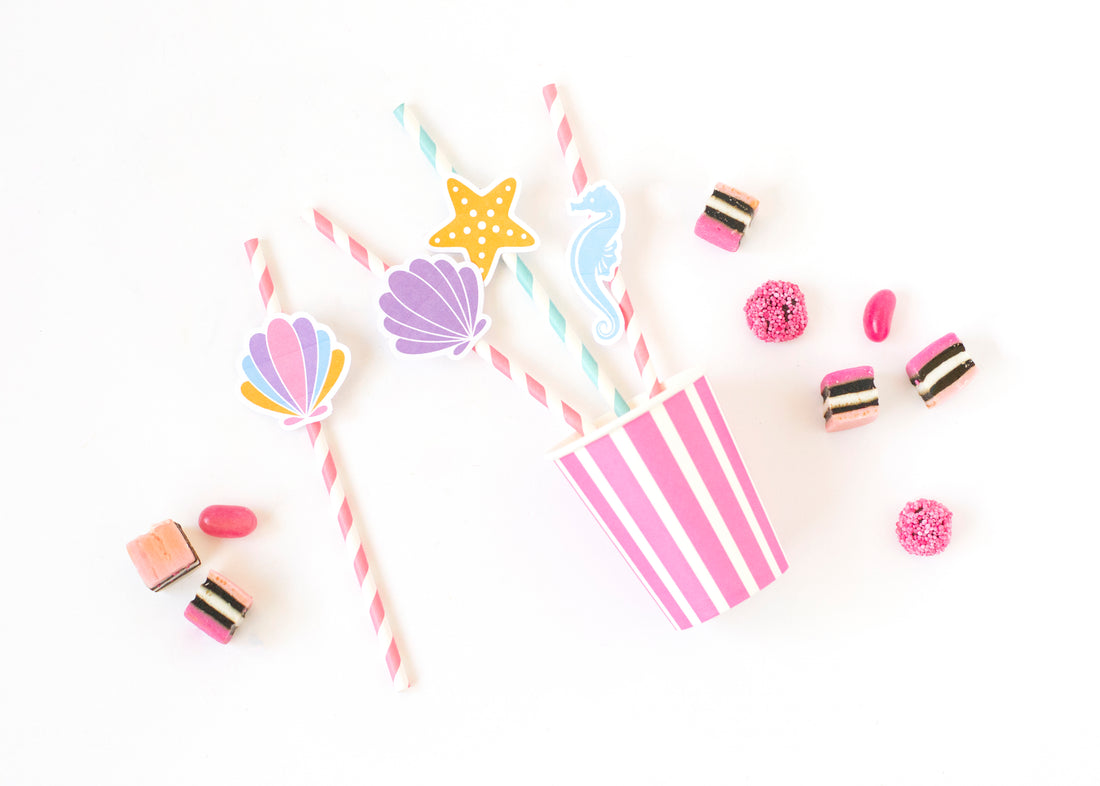 Printable under the sea straws