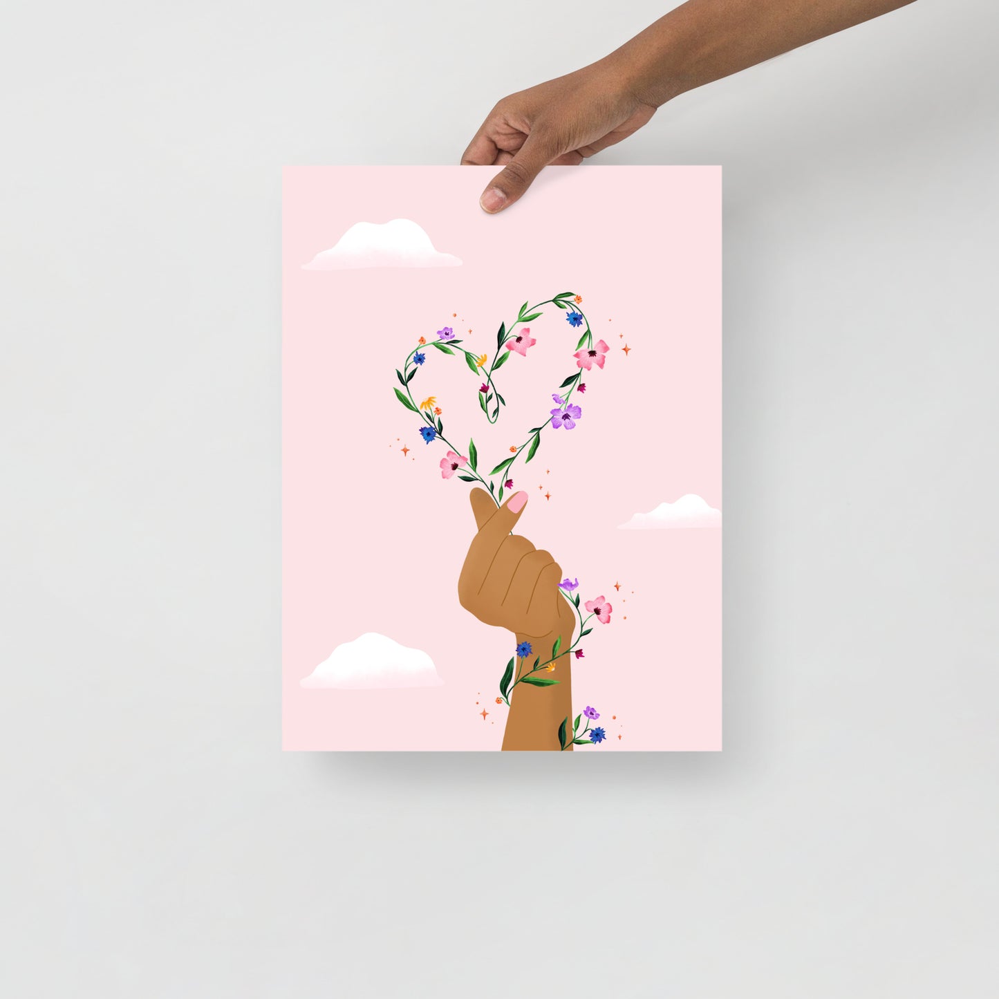 Korean hand-heart art print