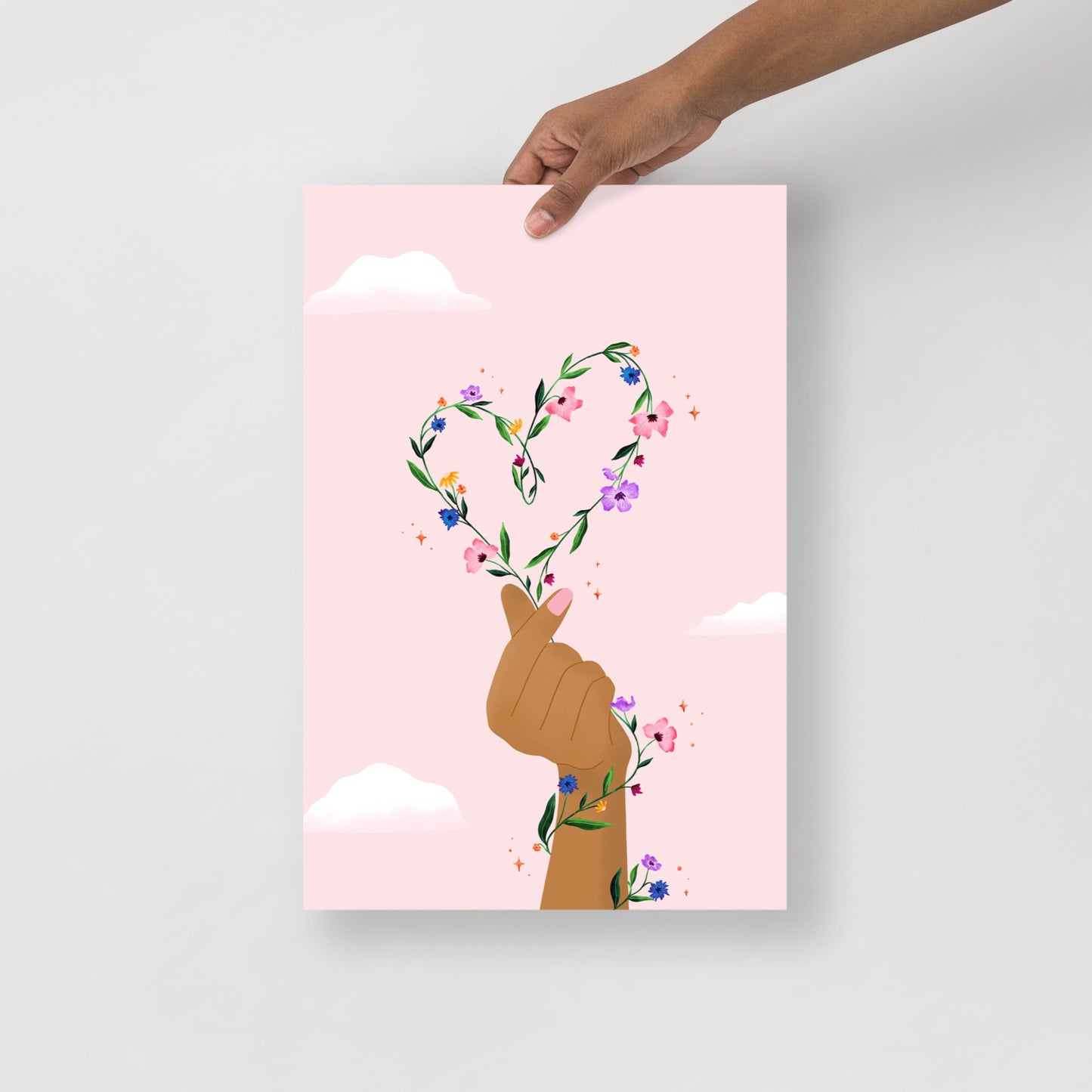 Korean hand-heart art print