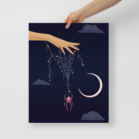 Spider web art print