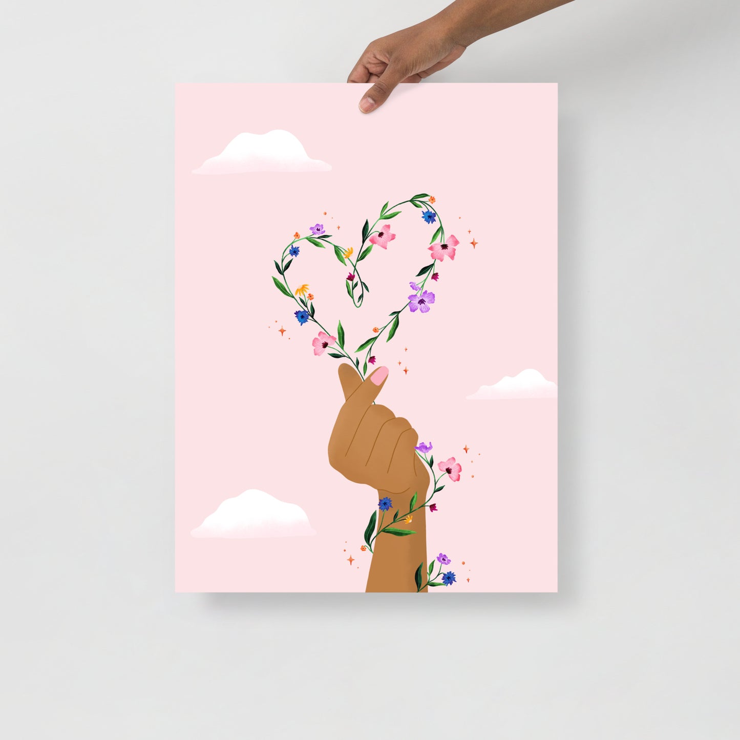 Korean hand-heart art print