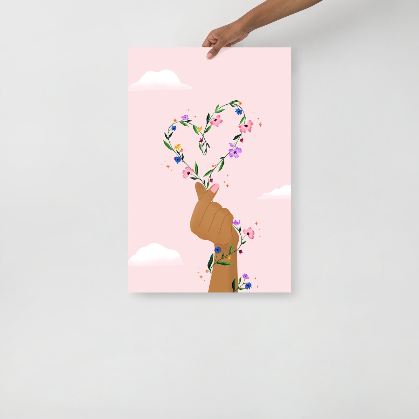 Korean hand-heart art print