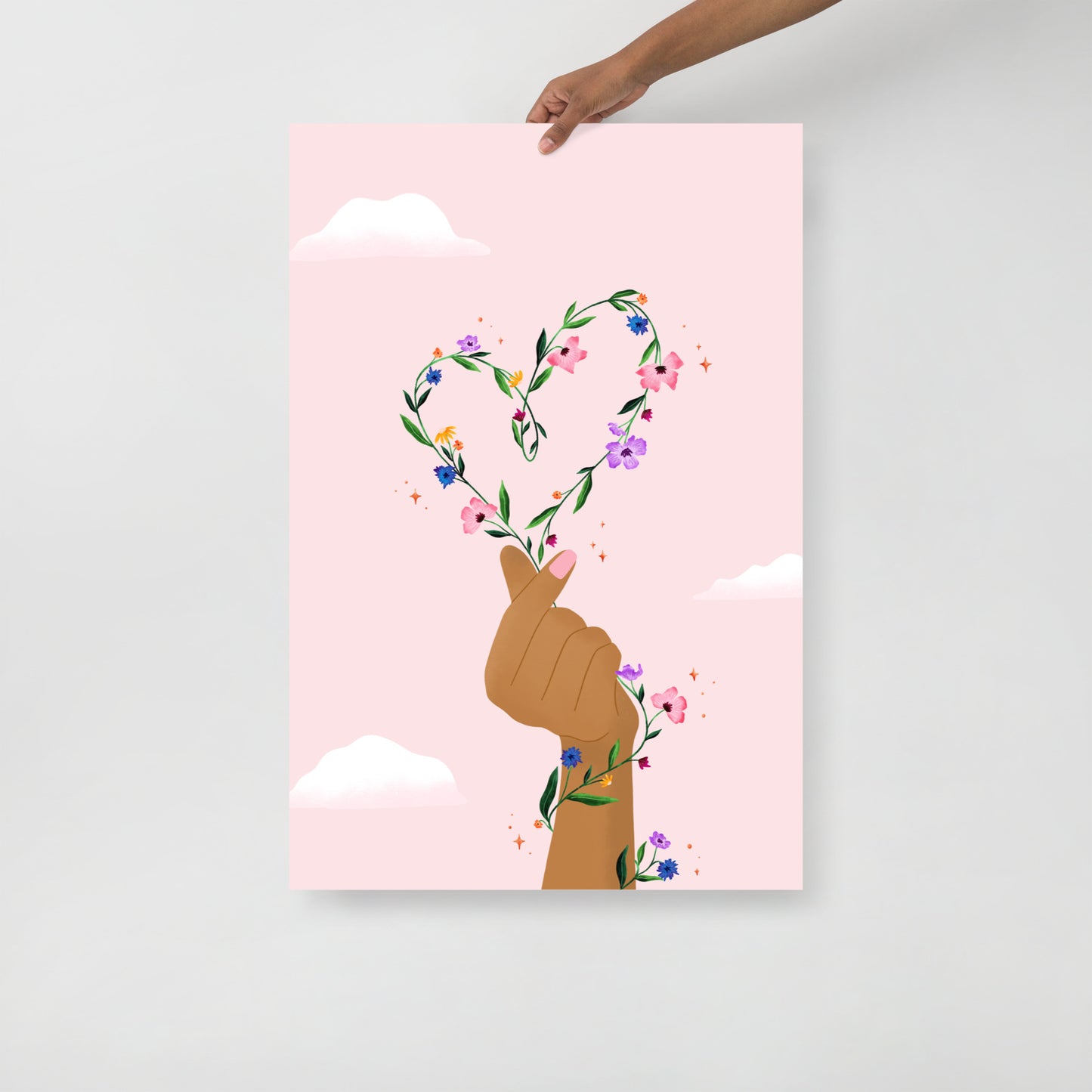 Korean hand-heart art print