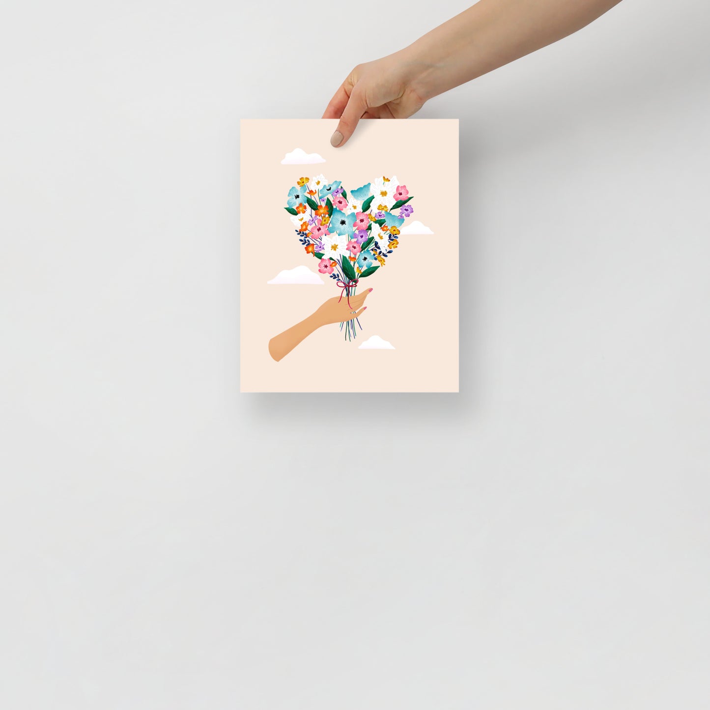 Heart bouquet art print