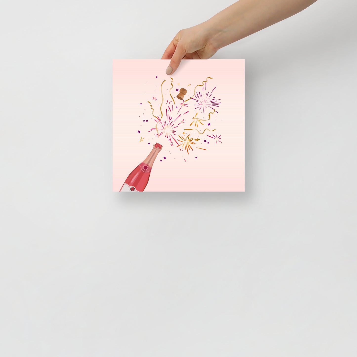 Champagne fireworks art print