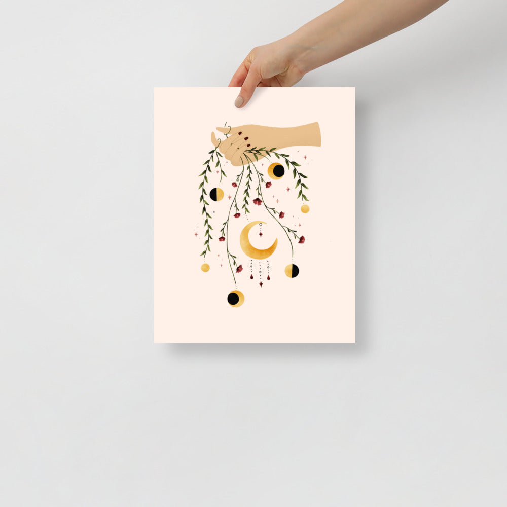 Floral Moon Phases art print