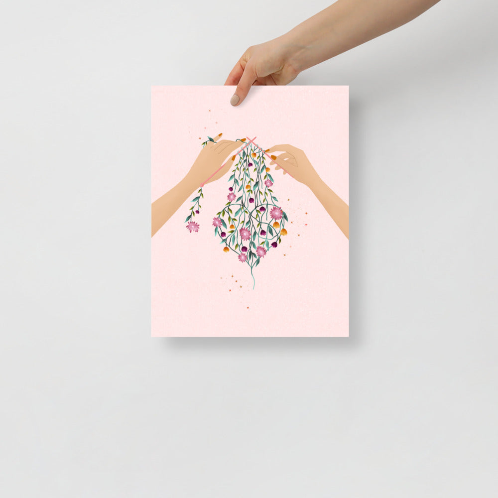 Knitting art print