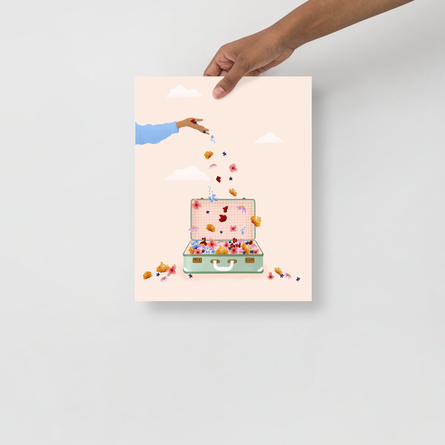 Vintage suitcase art print