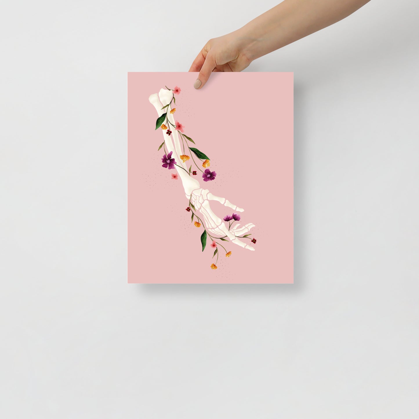 Skeleton hand art print