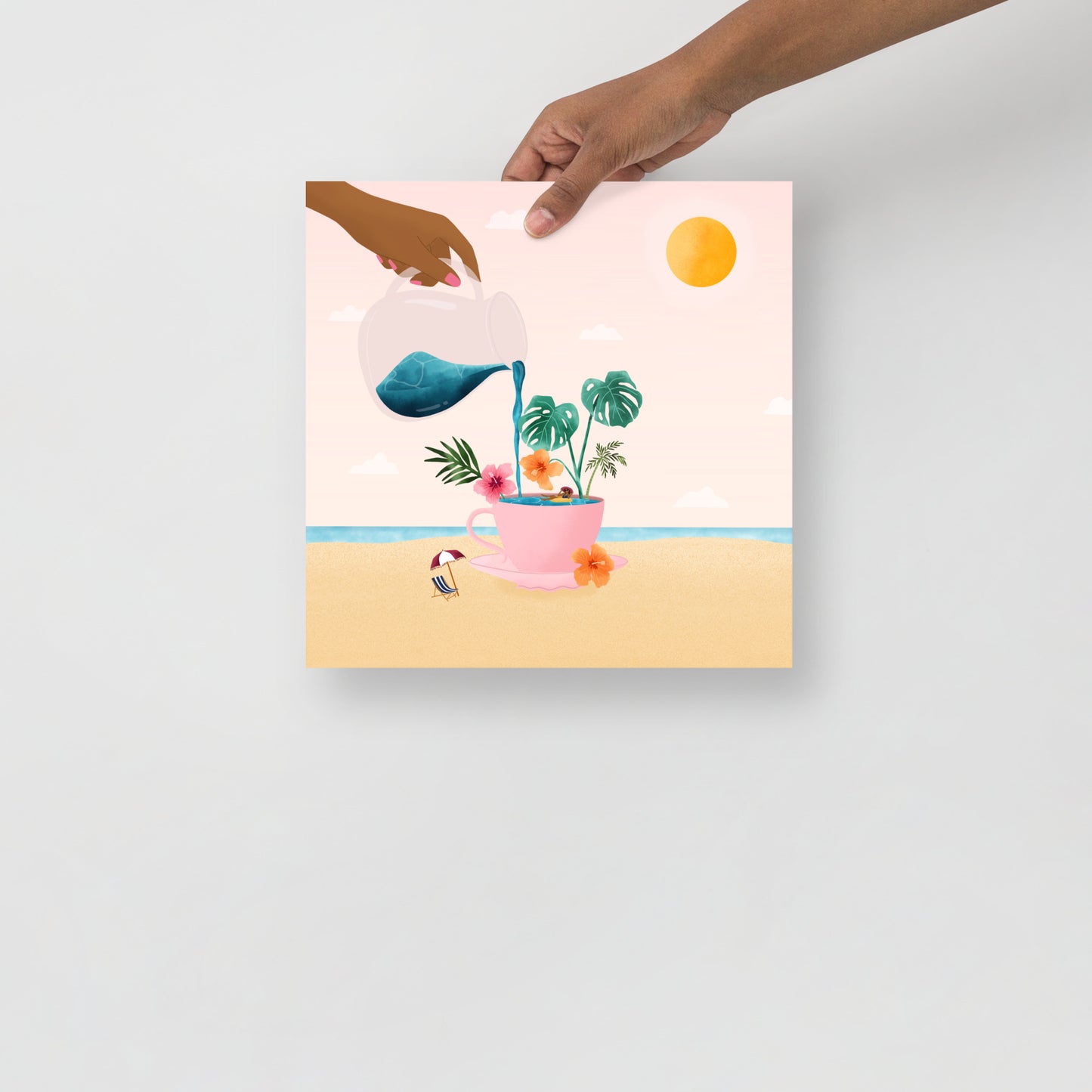 Tropical coffee art print