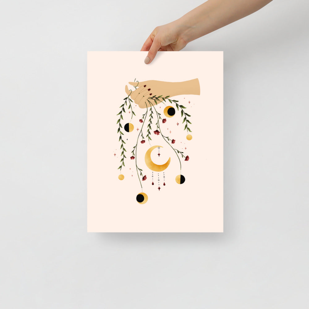 Floral Moon Phases art print