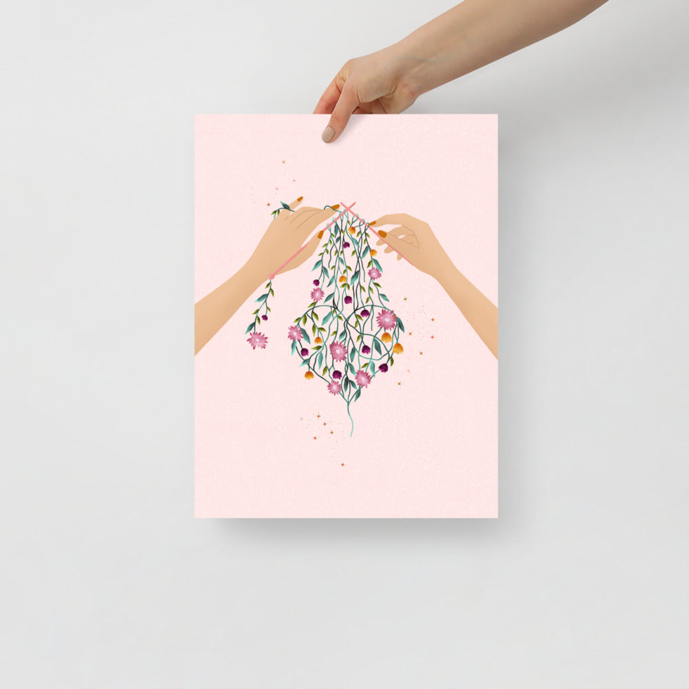 Knitting art print