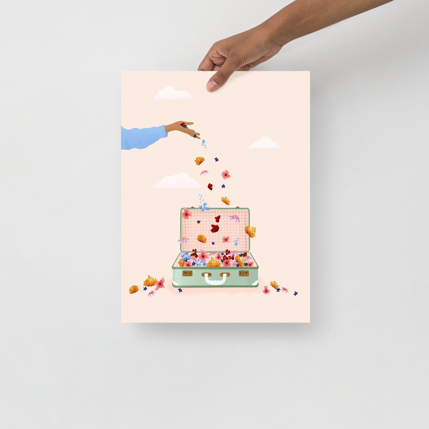 Vintage suitcase art print