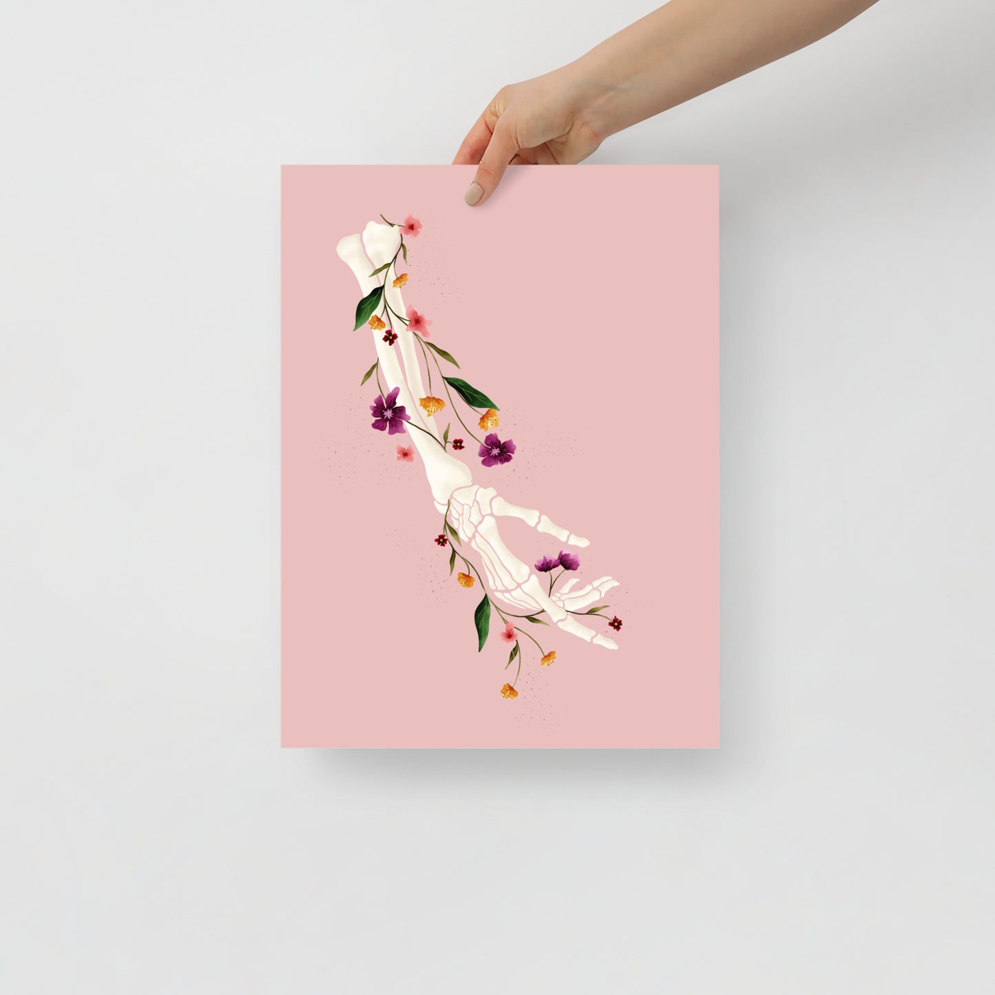 Skeleton hand art print