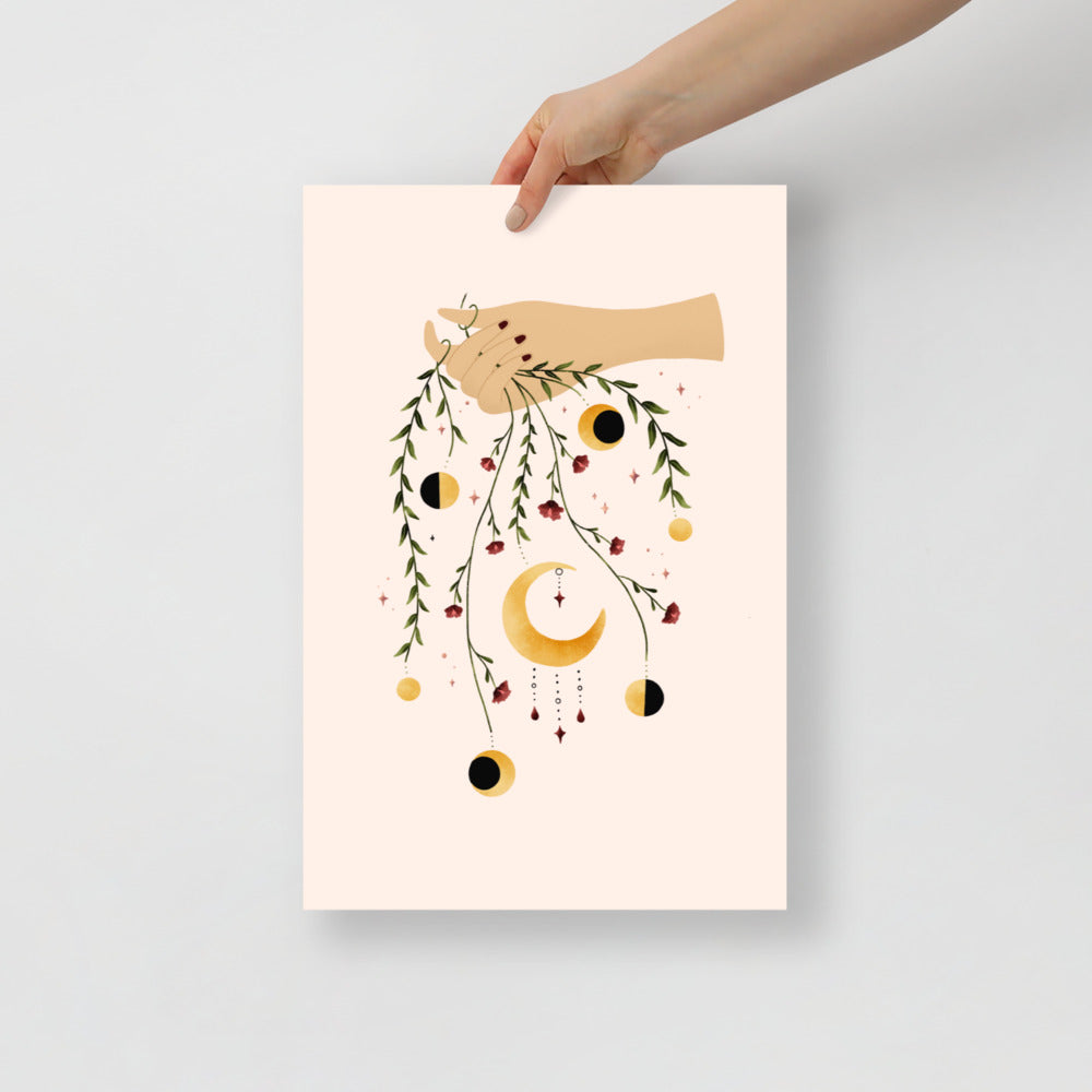 Floral Moon Phases art print