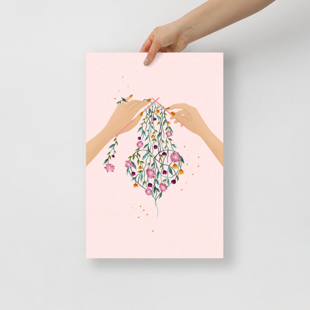 Knitting art print