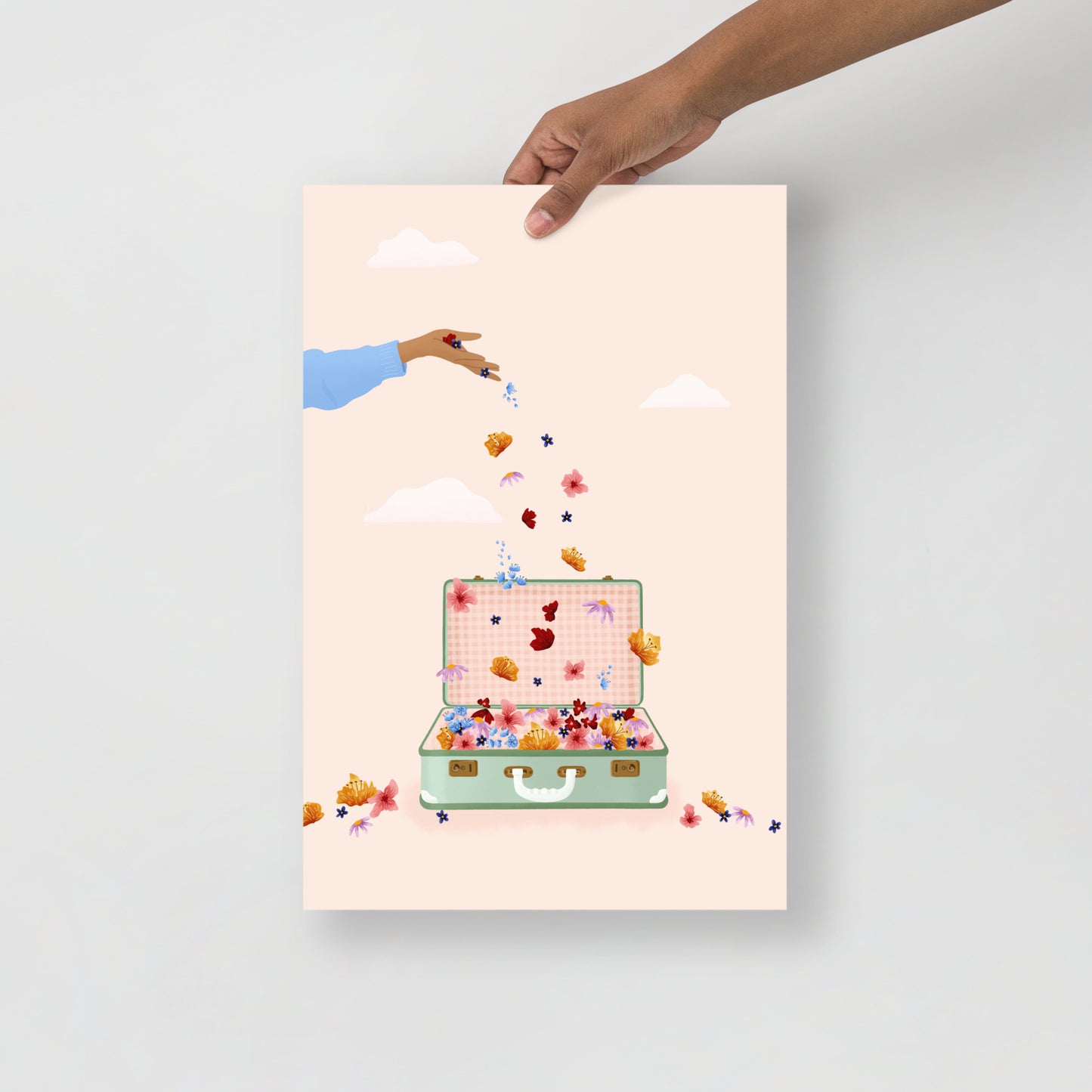 Vintage suitcase art print