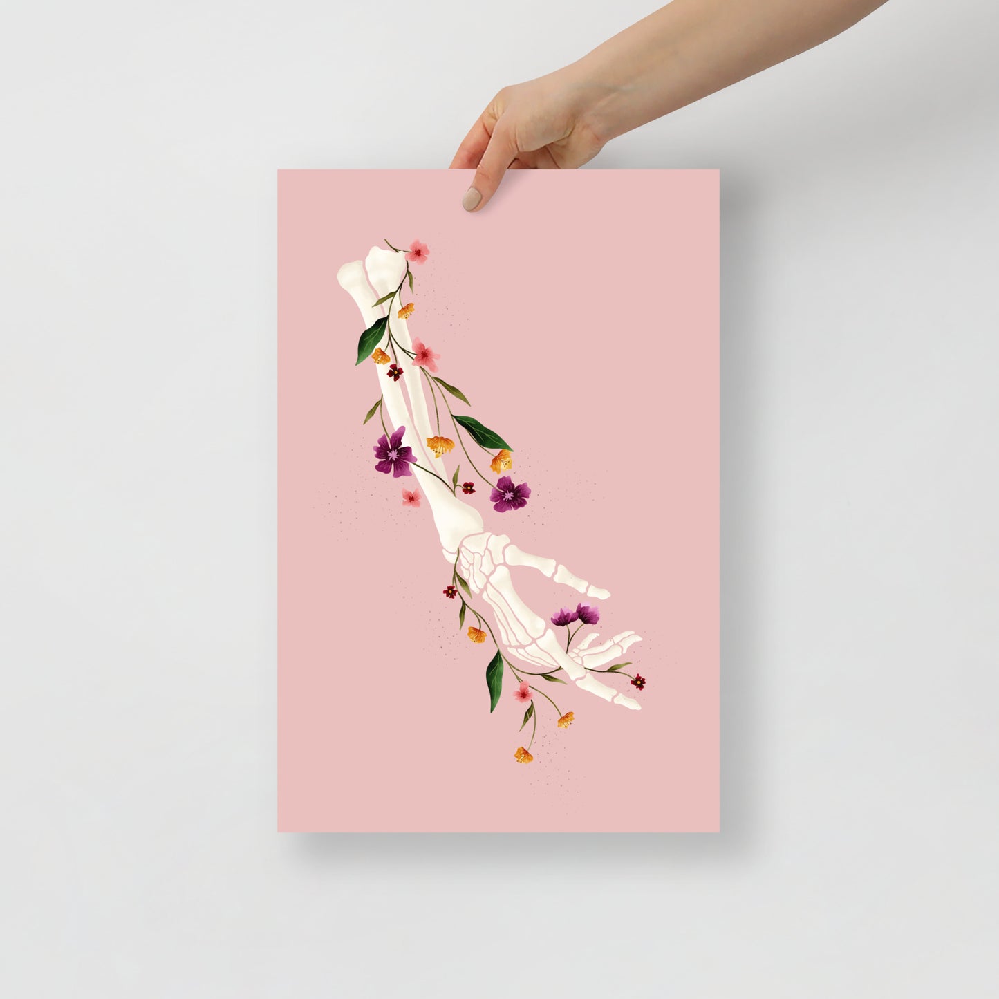 Skeleton hand art print