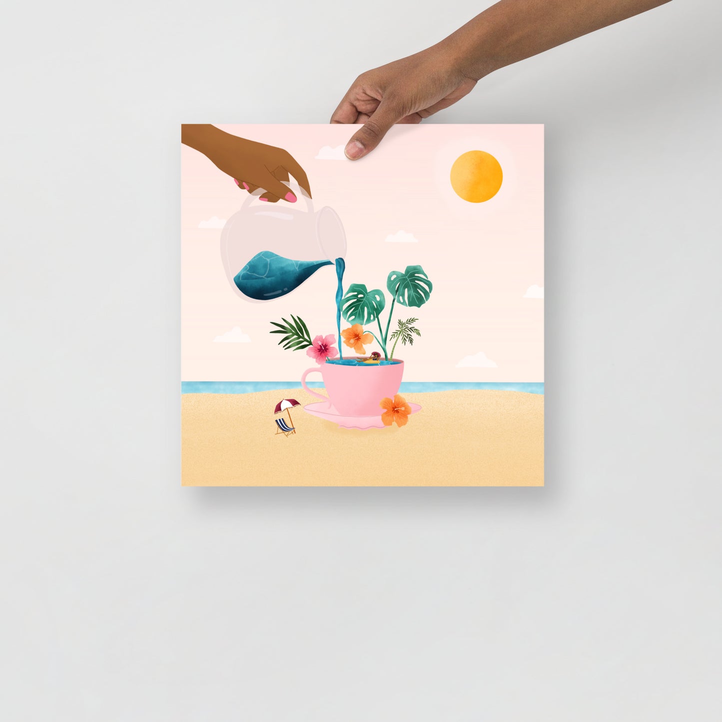 Tropical coffee art print