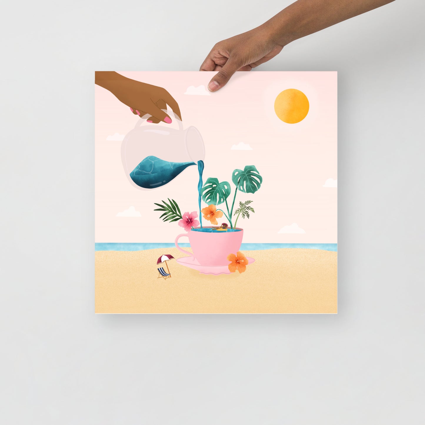 Tropical coffee art print