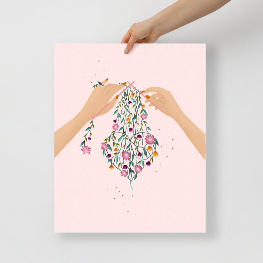 Knitting art print