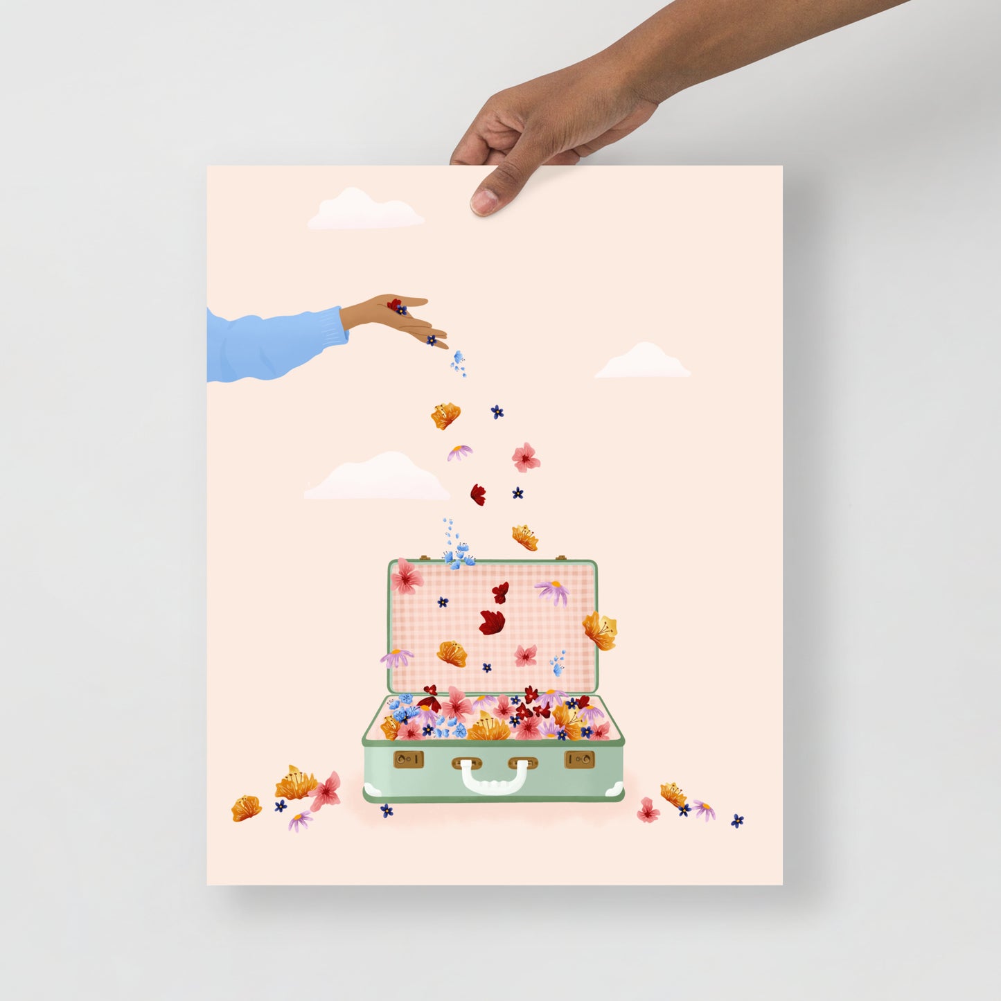Vintage suitcase art print