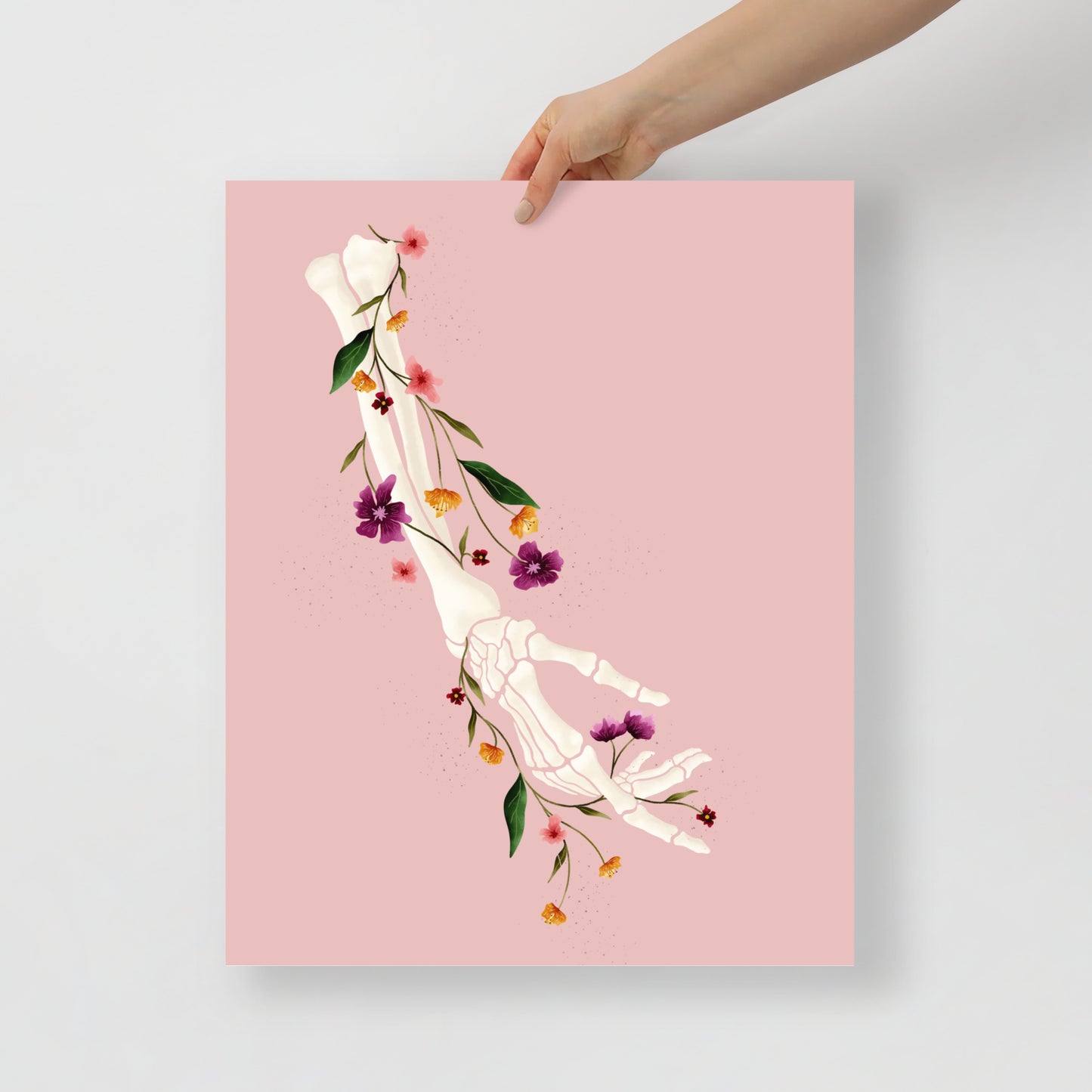 Skeleton hand art print