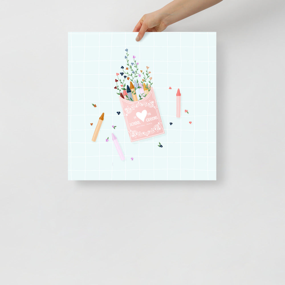 Crayons art print