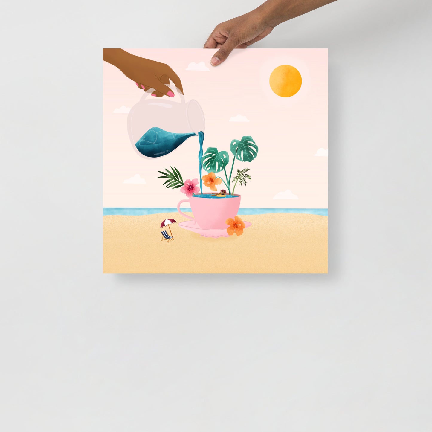 Tropical coffee art print