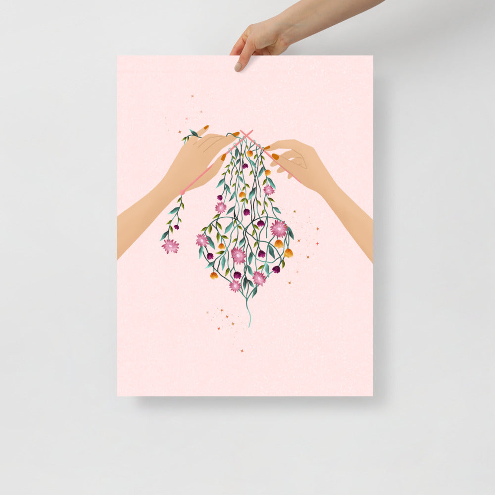 Knitting art print