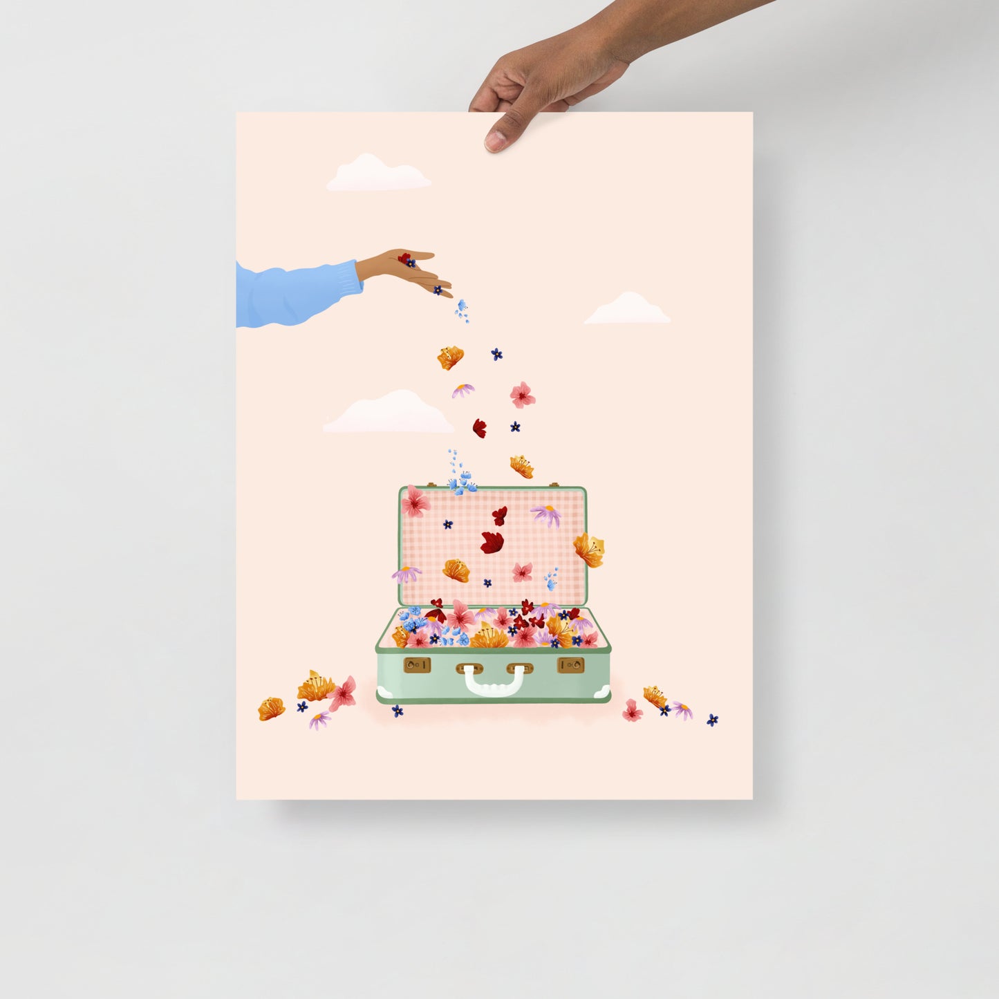 Vintage suitcase art print
