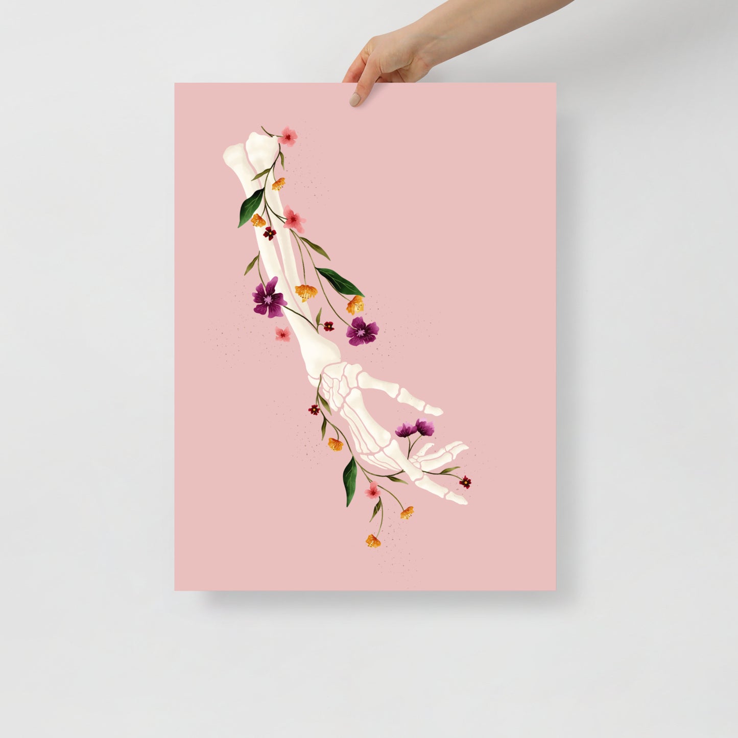 Skeleton hand art print