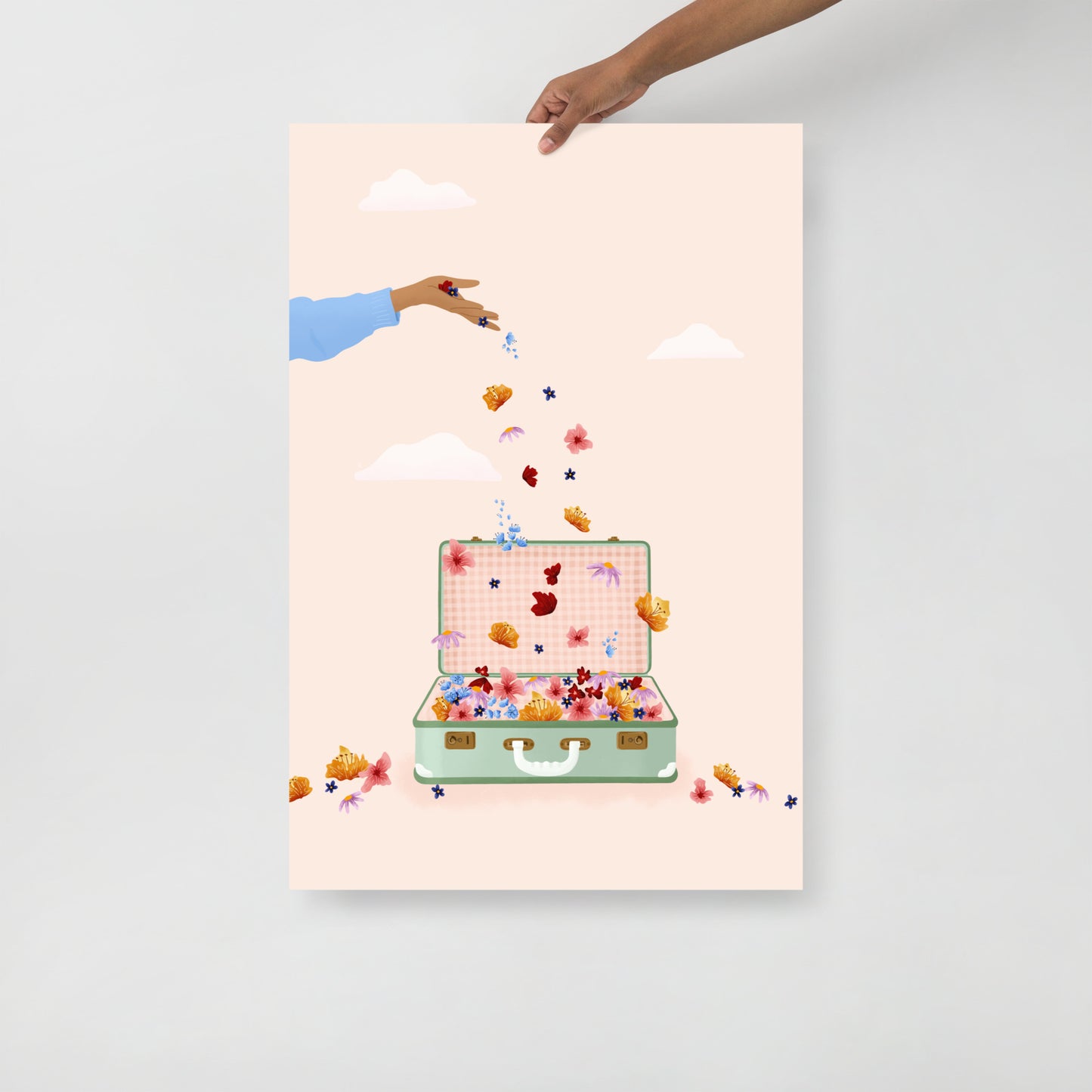 Vintage suitcase art print