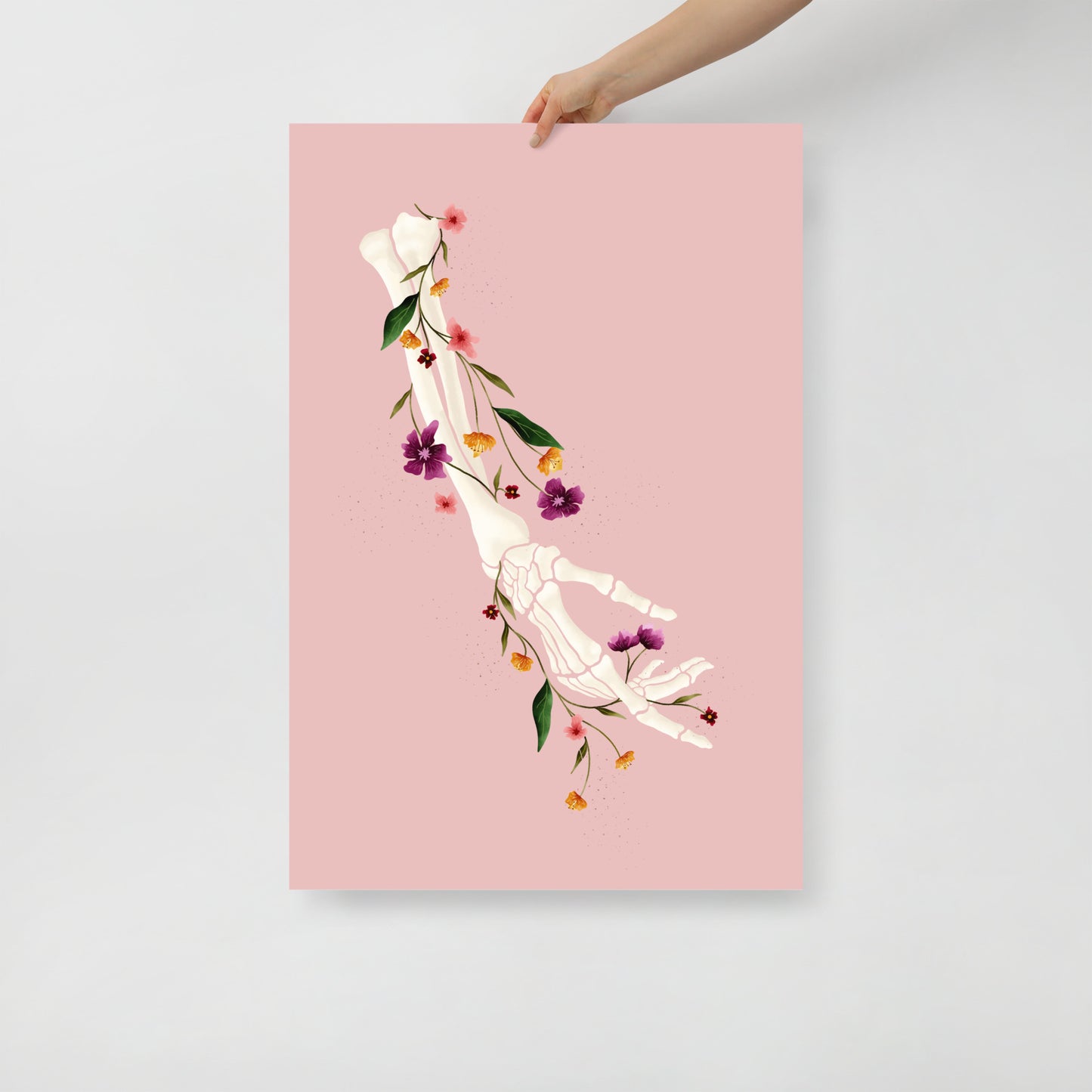 Skeleton hand art print