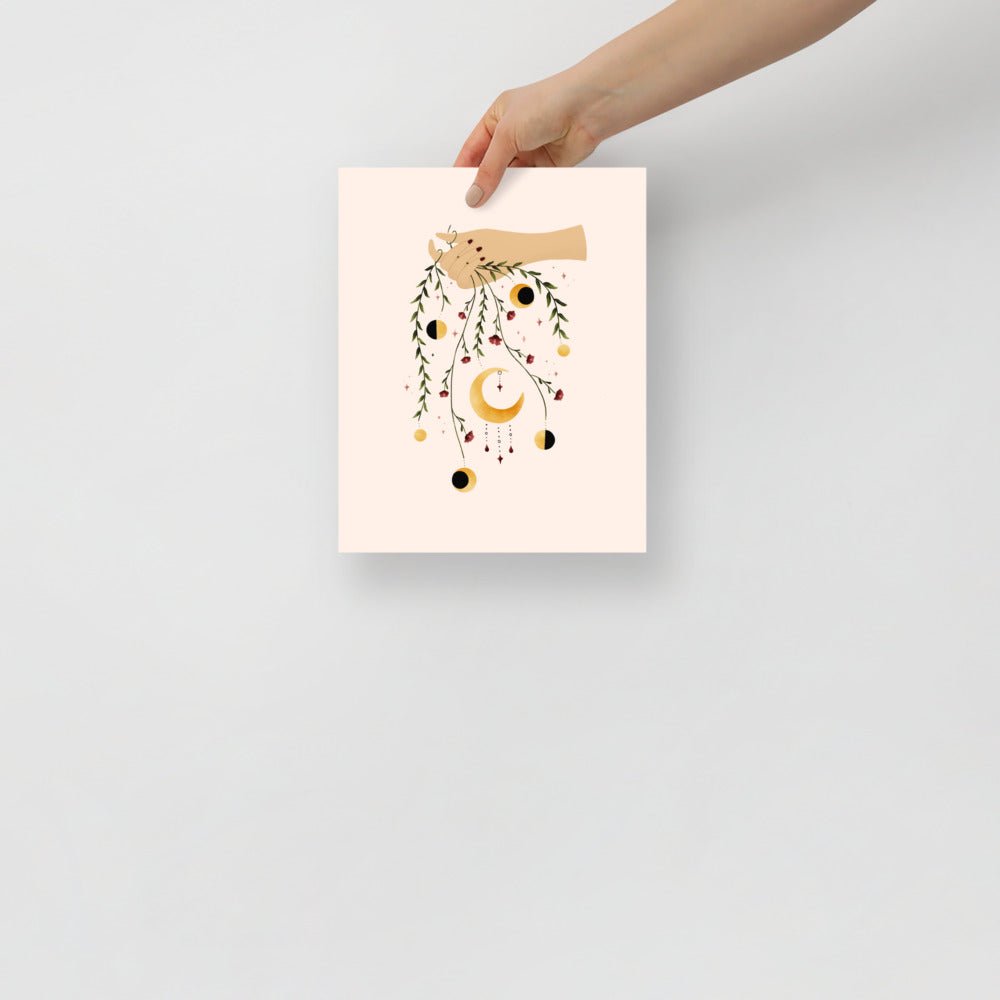Floral Moon Phases art print