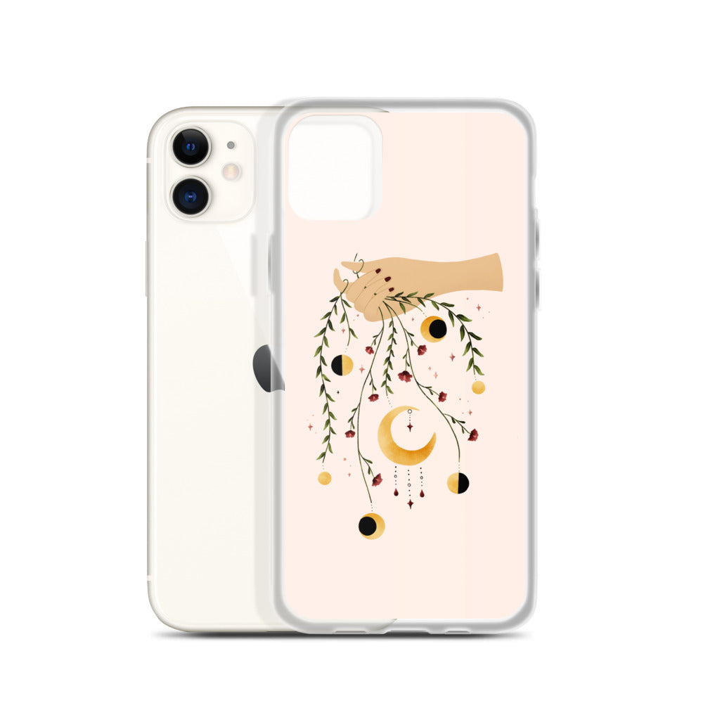 Floral moon phases iPhone case