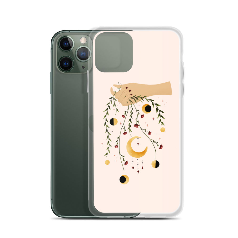 Floral moon phases iPhone case