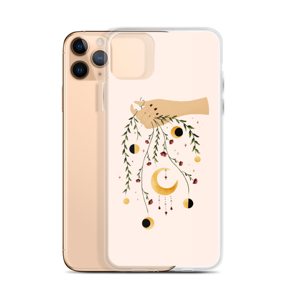 Floral moon phases iPhone case