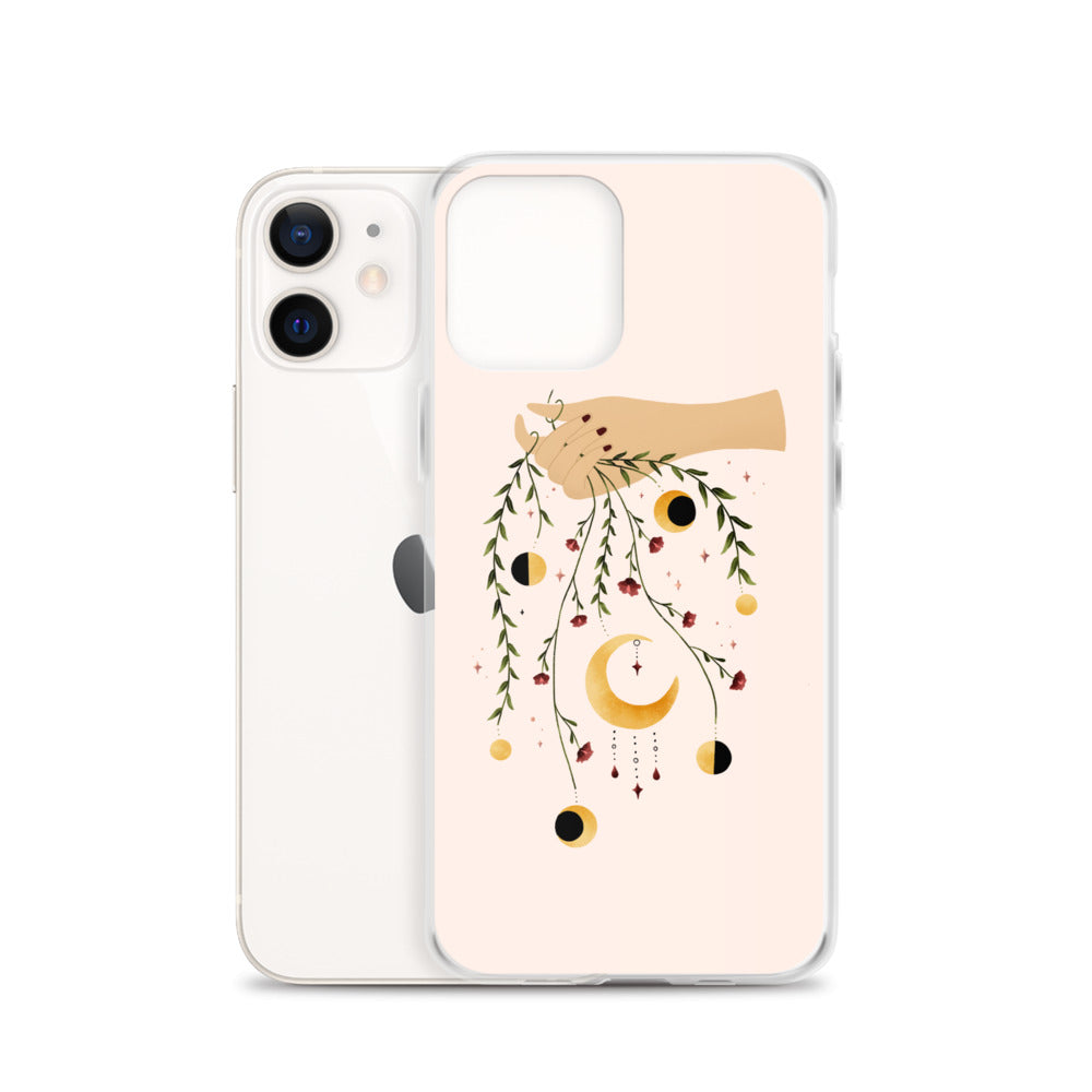 Floral moon phases iPhone case