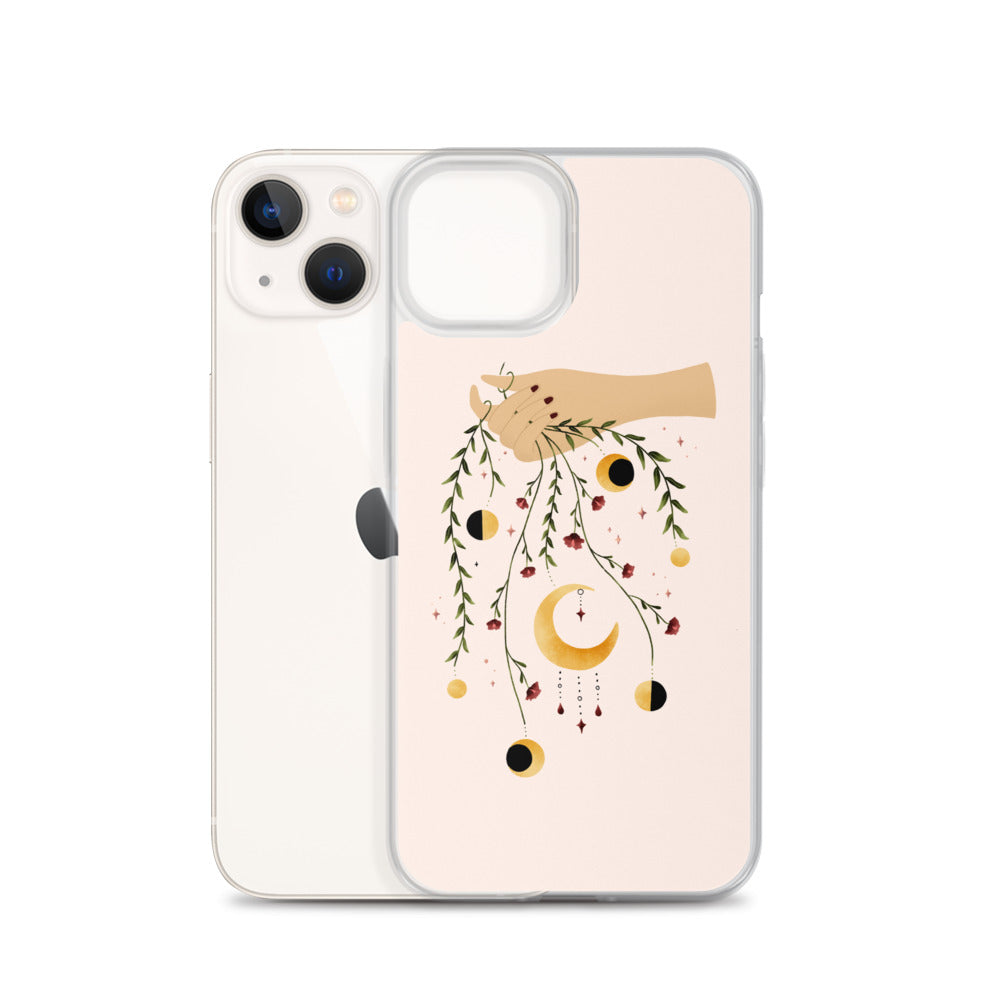 Floral moon phases iPhone case