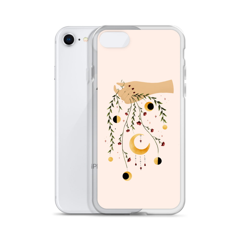 Floral moon phases iPhone case