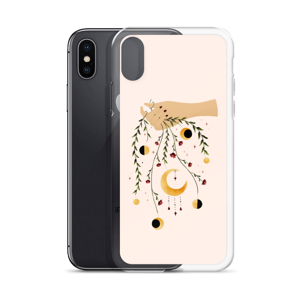 Floral moon phases iPhone case
