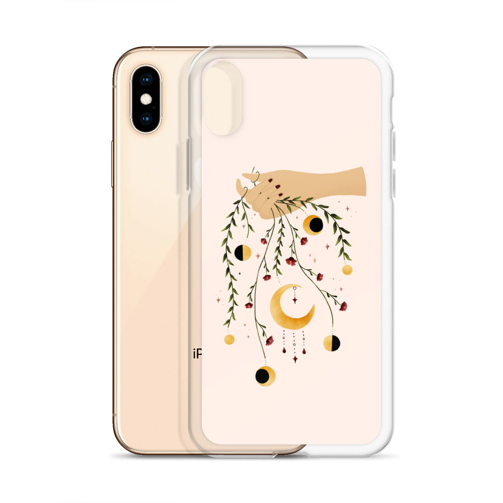 Floral moon phases iPhone case
