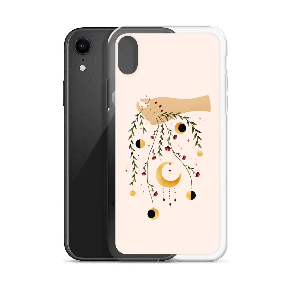 Floral moon phases iPhone case