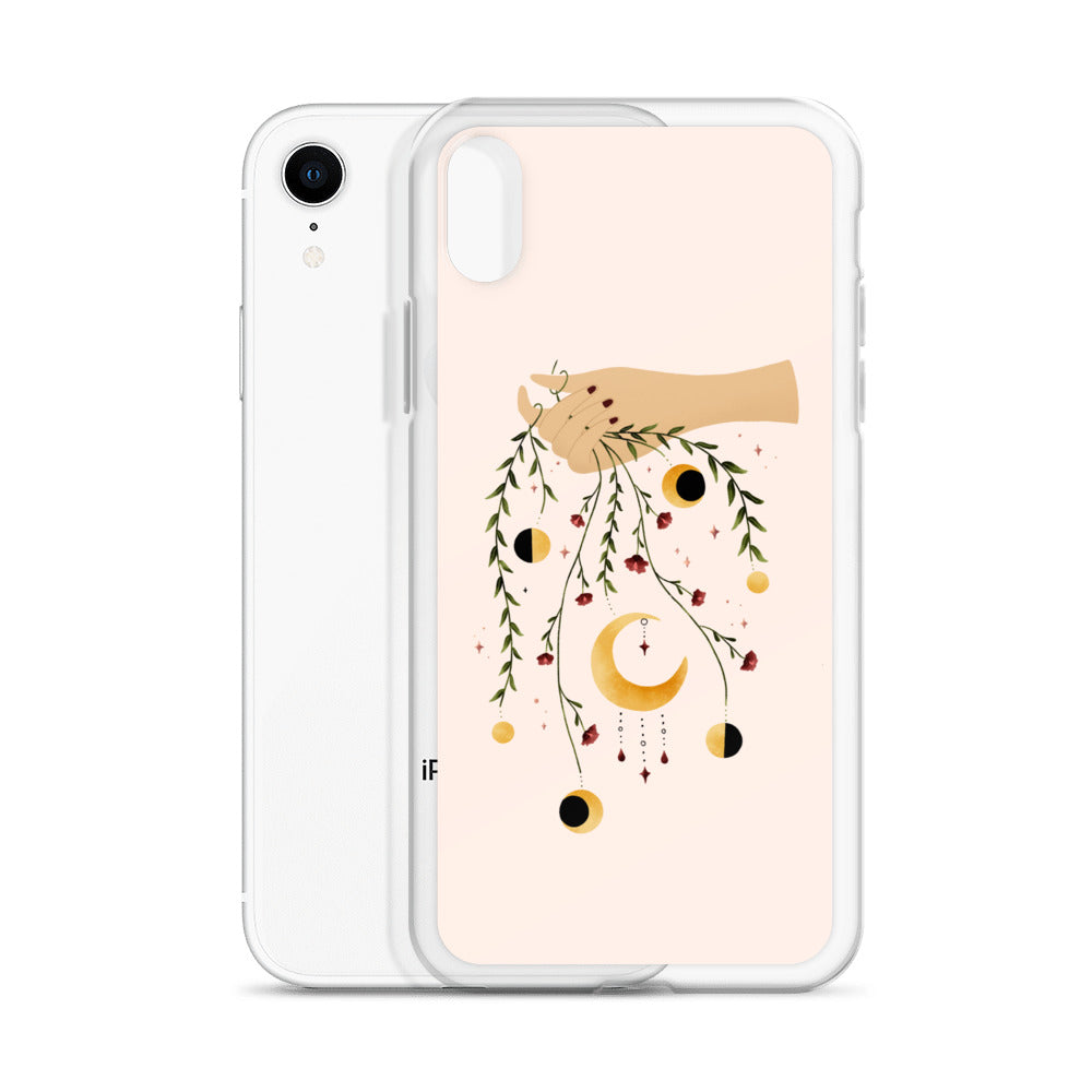 Floral moon phases iPhone case